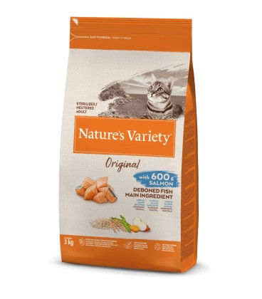 NATURE"S VARIETY ORIGINAL SAMON STERILIZED ADULT 3.KG