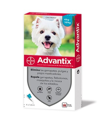ADVANTIX PIPETAS 4 X 1,0.ML (4-10-kg)