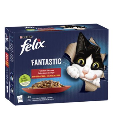 FELIX FANTASTIC FESTIN DE CARNES (12 X 85 GR)