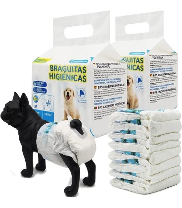 Pañal para Perr Desechables Hembra Cachorro ​ Súper Absorbente Braguita Higiénicas (Talla M 4-6 KG)