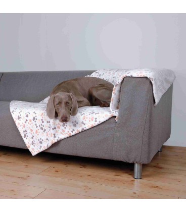 MANTA  LINGO ,(150 X 100 cm) BLANCO-BEIGE