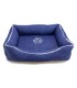 Cama cuadrada Azul con Huella y Ribete 70x55x19cm