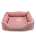 Cama cuadrada  Rosa con Huella y Ribete 85x68x21cm