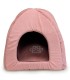 Iglú Para Perros Rosa con Huella y Ribete 40x40x45cm