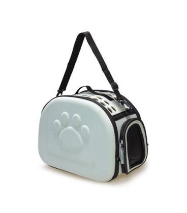 Transportín plegable gris - para pequeñas mascotas - 42 x 27 x 32 cm