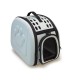 Transportín plegable gris - para pequeñas mascotas - 42 x 27 x 32 cm